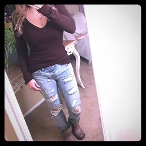 Brown v-Neck Sweater